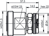 Adapter 7-16 - 4.3-10 Push-Pull (f-m) (Telegärtner...