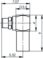 MMCX-Kabelwinkelstecker Cr 50 Ohm G3 (RG-178B/U)...