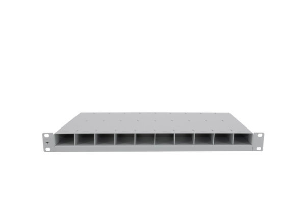 FTB Baugruppenträger 19“ 1HE Für 10x LC4-Module, RAL 7035 (Telegärtner H02030A0827)
