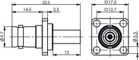 BNC-Kabelbuchse mit Flansch 50 Ohm G1 (RG-58C/U,BELDEN...