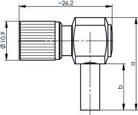 1,6/5,6 Winkelstecker, Schraub, Cr, 75 Ohm G12...