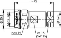 N-Kabelstecker Simfix 50 Ohm G20 (1/4" Flex) IP67...