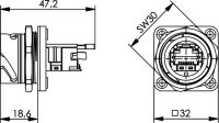 STX V1 Flanschset RJ45 Modul A Cat.6A (ISO)...