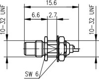 SMC-Einbaustecker Einbau von vorne 50 Ohm Au...