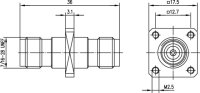 TNC-Einbaukupplung mit Flansch 50 Ohm (f-f)...