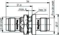 TNC-Einbaukupplung 50 Ohm (f-f), einbaudicht...