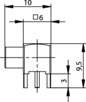 MCX-Winkelbuchse LTP Au Raster 5.08 (Telegärtner J01271A0161)