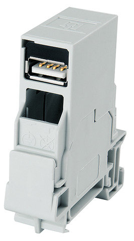 STX Tragschienen-Verbinder incl. USB Kupplung 3.0 f-f Typ A (Telegärtner J80023A0007)