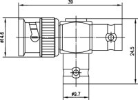 BNC-T-Stück 50 Ohm (M-F-F) (Telegärtner...