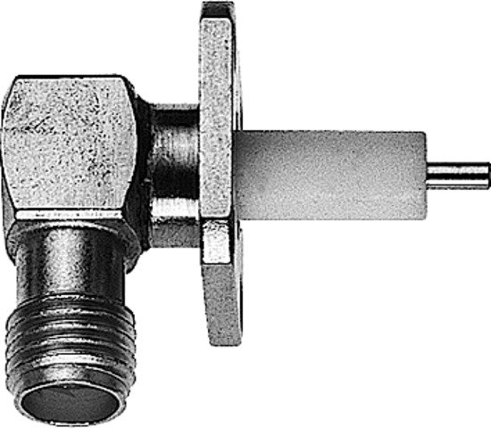 SMA-Winkeleinbaubuchse Au mit Flansch (Telegärtner J01151A0651)