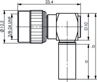 MINI-UHF Kabelwinkelstecker Cr G1 (RG-58C/U)303 (Telegärtner J01045A0002)
