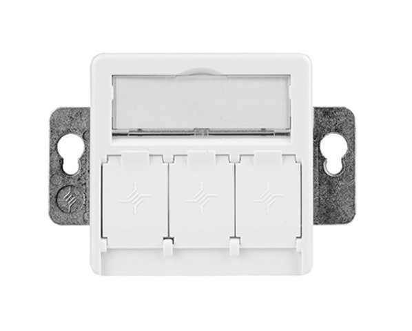 Designfähige Modul-Aufnahme 50x50 3-fach, UP/50 unbestückt, alpinweiß (Telegärtner H02010A0086)