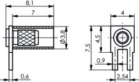 Kabelwinkelanschluss für LTP, Cr, 2-pin, Au G7...