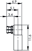 SMP-Kabelwinkelbuchse Cr 50 Ohm G7 (RG-316/U)...