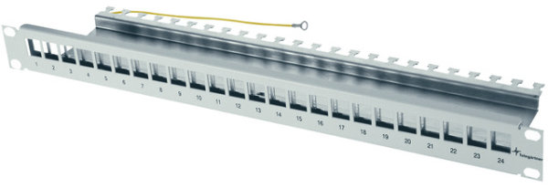 19" Modultr. 1 HE für 24 AMJ/UMJ- Module/Kupplungen; inkl. KAF; RAL 7035 (Telegärtner H02025A0167)